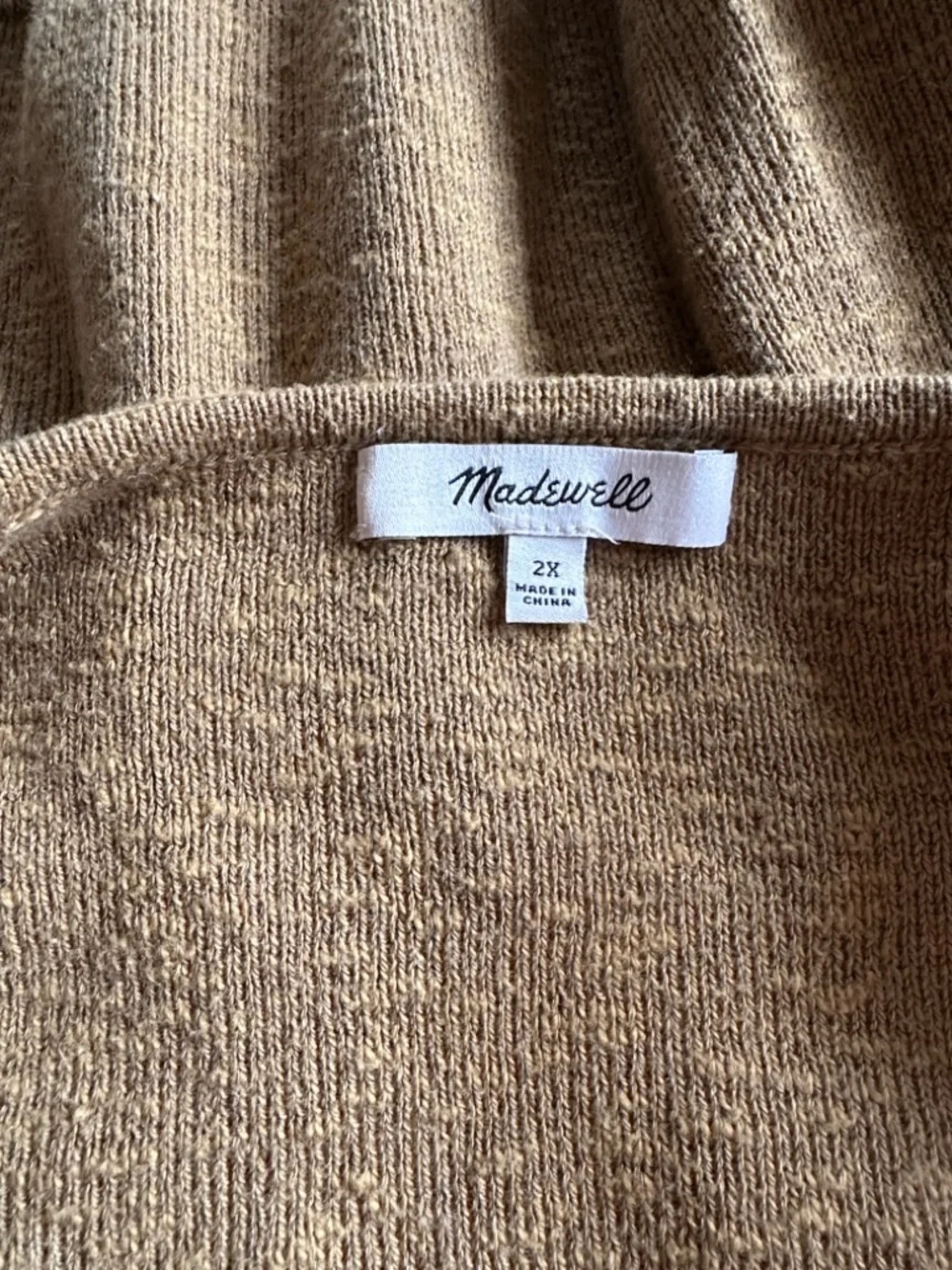 Madewell Wrap Front Pullover Sweater Spiced Olive Brass 2X